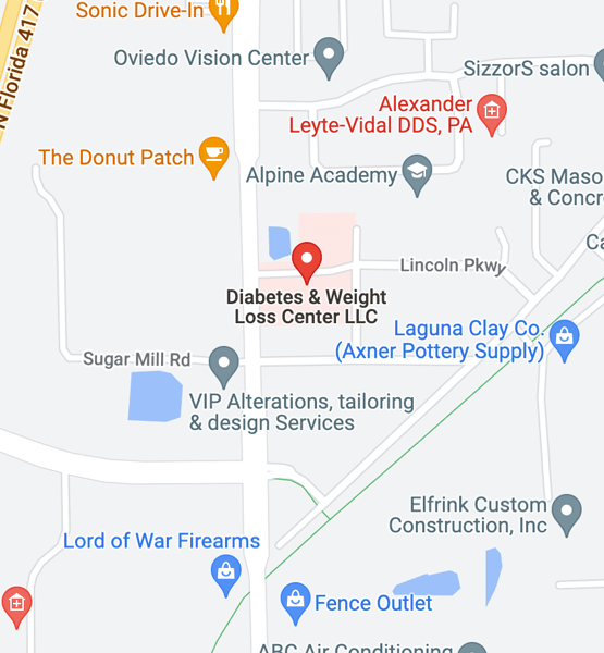 pin on a map for Diabetes & Weight Loss Center 